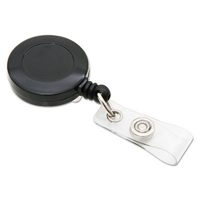 Id Slide-Style Belt Clip Card Reels, 30" Extension, Black, 25/Pack