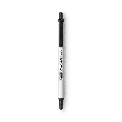 Clic Stic Ballpoint Pen Value Pack, Retractable, Medium 1 Mm, Black Ink, White Barrel, 24/Pack