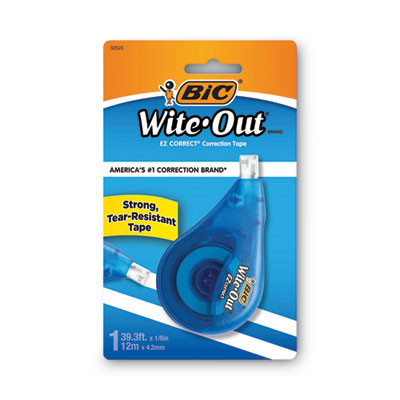 Wite-Out Brand Ez Correct Correction Tape, Non-Refillable, 0.17" x 39.33 Ft, White Tape, Randomly Assorted Dispenser Colors