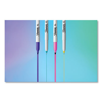 Fine Tip Permanent Marker, Fine Bullet Tip, Assorted 80s Glam Colors, 24/Pack