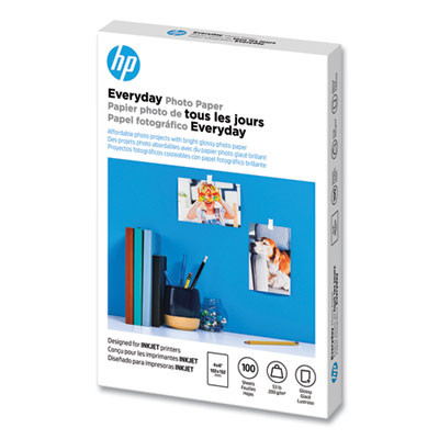 Everyday Glossy Photo Paper, 8 Mil, 4 X 6, Glossy White, 100/Pack