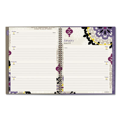 Vienna Weekly/Monthly Appointment Book, Geometric Artwork, 11 x 8.5, Purple/Tan Cover, 12-Month (Jan To Dec): 2026