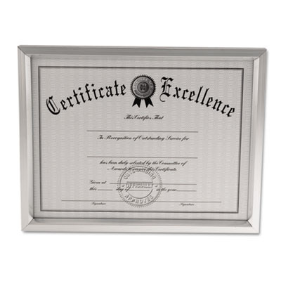 Plastic Document Frame, For 8.5 x 11, Easel Back, Metallic Silver