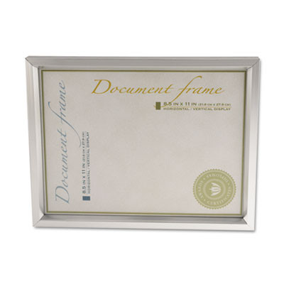 Plastic Document Frame, For 8.5 x 11, Easel Back, Metallic Silver