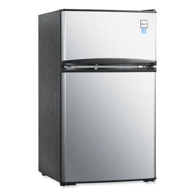 Counter-Height  3.1 Cu. Ft. Two-Door Refrigerator/Freezer, Black/Stainless Steel