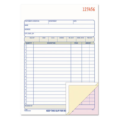 Multipart Sales Order Pad, 18 Lines, Two-Part Carbonless, 5.56 x 7.94, 50 Forms Total