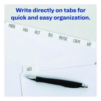 Write And Erase Plain-Tab Paper Dividers, 5-Tab, 11 x 8.5, White, 36 Sets