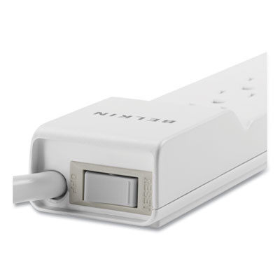 Home/Office Surge Protector With Rotating Plug, 6 Ac Outlets, 8 Ft Cord, 720 J, White