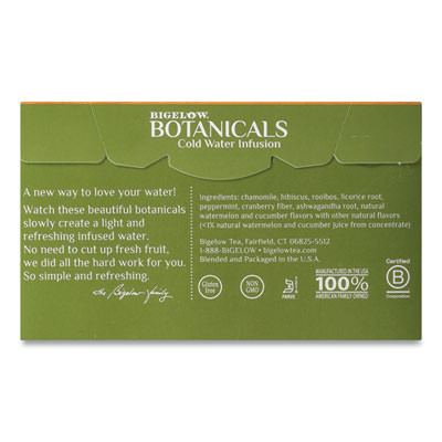 Botanicals Watermelon Cucumber Mint Cold Water Herbal Infusion, 0.7 Oz Tea Bag, 18/Box