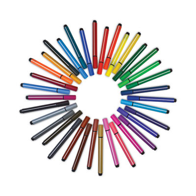 Magic Stix Markers, Fine Bullet Tip, Assorted Colors, 48/Pack