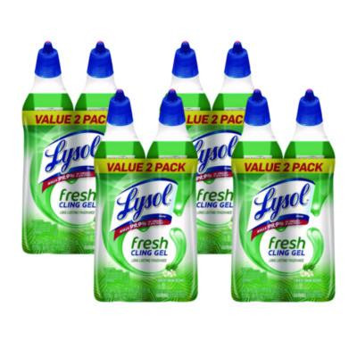 Cling And Fresh Toilet Bowl Cleaner, Forest Rain Scent, 24 Oz Angle-Neck Bottle, 2/Pack, 4 Packs/Carton