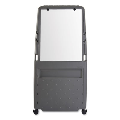 Ingenuity Presentation Flipchart Easel With Dry Erase Surface, 33" x 28", White Surface, Charcoal Gray Polyethylene Frame