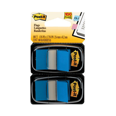 Standard Page Flags In Dispenser, Blue, 50 Flags/Dispenser, 2 Dispensers/Pack