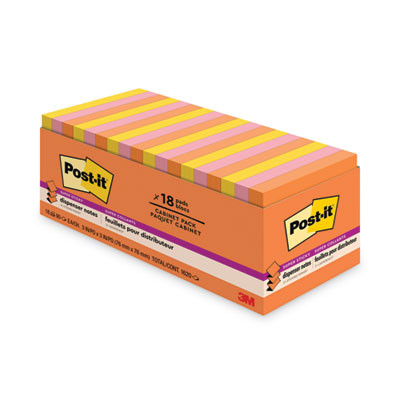 Pop-Up 3 x 3 Note Refill, 3" x 3", Energy Boost Collection Colors, 90 Sheets/Pad, 18 Pads/Pack