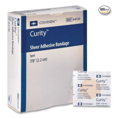 Sheer Plastic Adhesive Bandages, Round Spot, 0.88 X 0.88, Clear, 100/Box