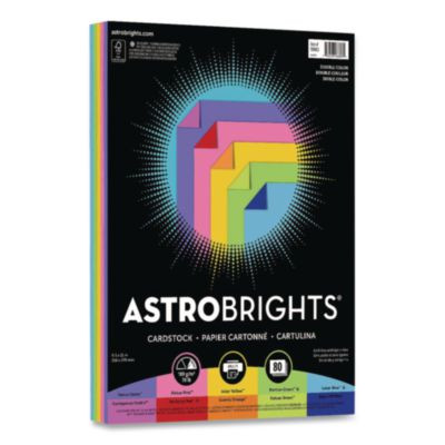 Double-Color Card Stock, 70 Lb Cover Weight, 8.5 x 11, Assorted Bright Colors, 80/Pack