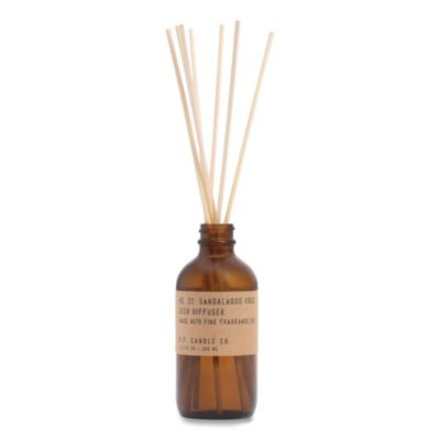 Reed Diffuser, Sandalwood Rose, 3.5 Oz, 4.25" Bottle, 9" Reeds, Amber