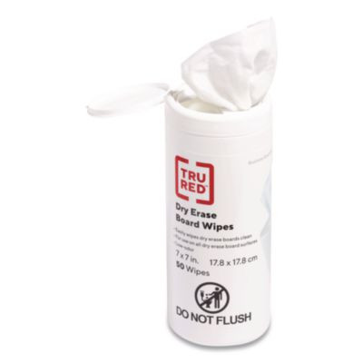 Dry Erase Board Wipes, 7 x 7, Low Odor, White, 50/Pack