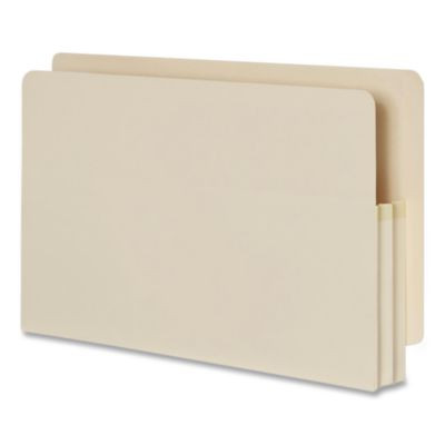 Manila Reinforced File Pocket, 1.75" Expansion, Legal Size, Manila, 25/Box