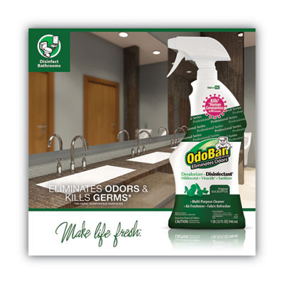 Rtu Odor Eliminator And Disinfectant, Eucalyptus, 32 Oz Spray Bottle, 12/Carton