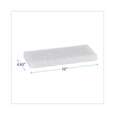 Light Duty Scouring Pad, 4.63 x 10, White, 20/Carton