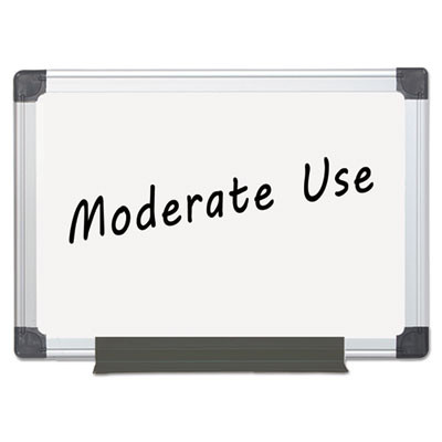 Value Melamine Dry Erase Board, 24" x 36", White Surface, Satin Aluminum Frame