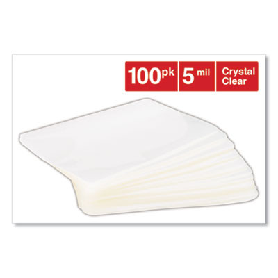 Laminating Pouches, 5 Mil, 6.5" X 4.38", Gloss Clear, 100/Box