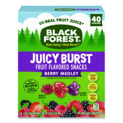 Juicy Burst Fruit Flavored Snack, Berry Medley, 32 Oz Pouch, 40/Box