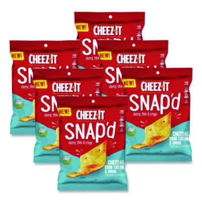 Cheez-It Snap'd Crackers, Cheddar Sour Cream And Onion, 2.2 Oz Pouch, 6/Pack