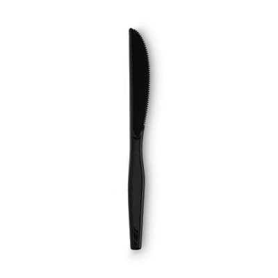Individually Wrapped Heavyweight Knives, Plastic, Black, 1,000/Carton