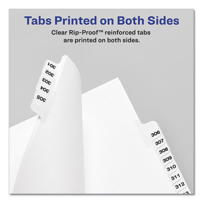 Preprinted Legal Exhibit Side Tab Index Dividers, Avery Style, 10-Tab, 3, 11 X 8.5, White, 25/Pack
