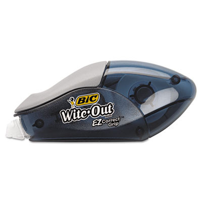 Wite-Out Brand Ez Correct Grip Correction Tape, Non-Refillable, 0.17" x 33.5 Ft, Translucent Smoke Dispenser, 2/Pack