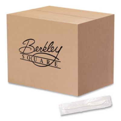 Individually Wrapped Mediumweight Cutlery, Knife, Plastic, White, 1,000/Carton