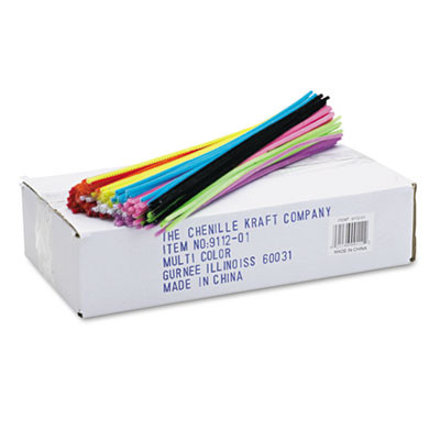 Regular Stems, 12" x 4 Mm, Metal Wire/Polyester, Assorted Colors, 1,000/Box
