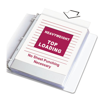 Polypropylene Sheet Protector Value Pack, Heavy-Duty, Side: 3-Hole Punched, Top Load 8.5 x 11 Insert, Clear Front, 200/Box