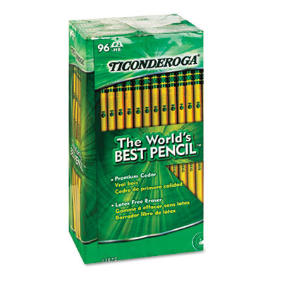 Pencil Value Pack, Hb (#2), Black Lead, Yellow Barrel, 96/Pack