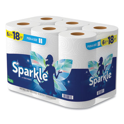 Pick-A-Size Perforated Kitchen Triple Roll Towels With Thirst Pockets, 2-Ply, 11 x 6, White, 165 Sheets/Roll, 6 Rolls/Pack