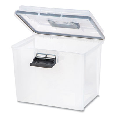 Weathertight Portable File Box, Letter Files, 13.7 X 10.4 X 11.8, Clear/Gray Accents