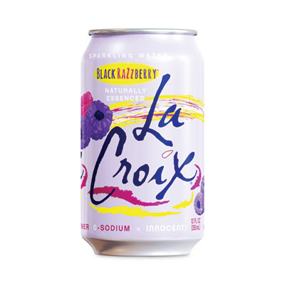 Sparkling Water, Black Razzberry, 12 Oz Can, 12 Cans/Pack, 2 Packs/Carton
