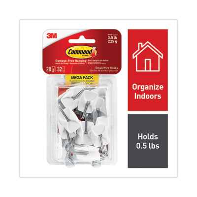 Small Toggle-Wire Hooks, Metal Wire, Silver, Supports 0.5 Lb, 28/Pack