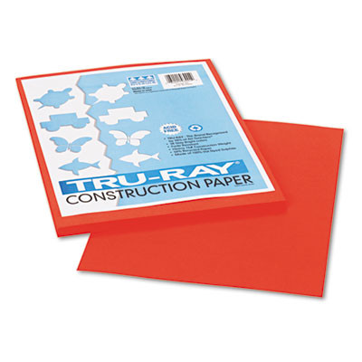 Tru-Ray Construction Paper, 76 Lb Text Weight, 9 x 12, Orange, 50/Pack