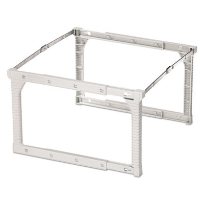 Plastic Snap-Together Hanging Folder Frame, Legal/Letter Size, 18" To 27" Long, White/Silver Accents