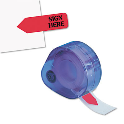 Arrow Message Page Flags In Dispenser, "Sign Here", Red, 120 Flags/Pack