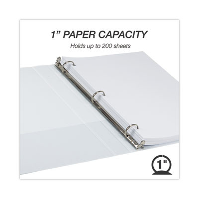 Earth's Choice Plant-Based Round Ring View Binder, 3 Rings, 1" Capacity, 11 x 8.5, White