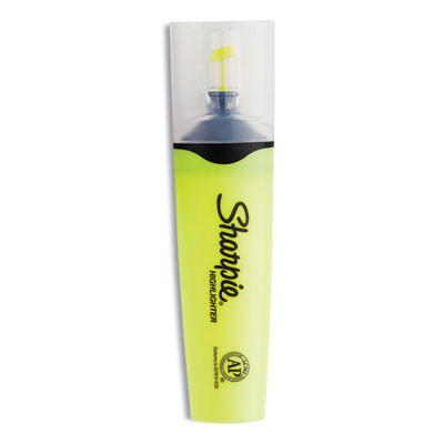 Clearview Tank-Style Highlighter, Yellow Ink, Chisel Tip, Yellow/Black/Clear Barrel, 3/Pack