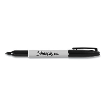 Fine Tip Permanent Marker, Fine Bullet Tip, Black, 24/Pack