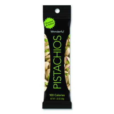 Wonderful Pistachios, Roasted And Salted, 1.25 Oz Tube, 12/Box