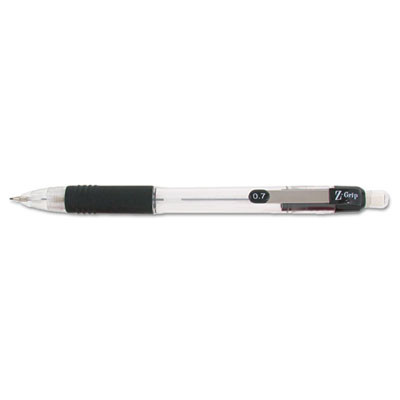 Z-Grip Mechanical Pencil, 0.7 Mm, Hb (#2), Black Lead, Clear/Black Barrel, 24/Pack