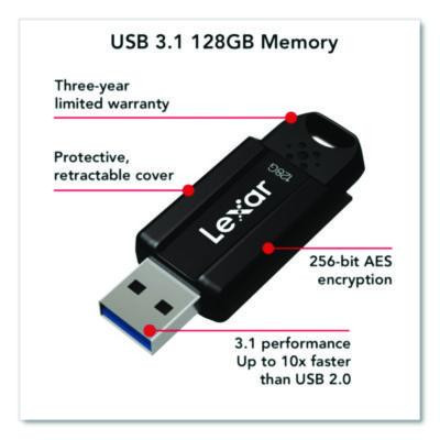 Jumpdrive S80 Usb 3.1 Flash Drive, 128 Gb, Black