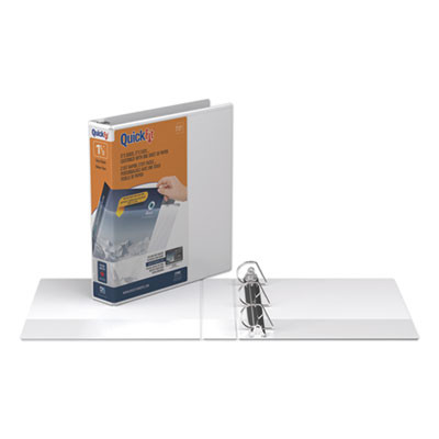 Quickfit D-Ring View Binder, 3 Rings, 1.5" Capacity, 11 X 8.5, White